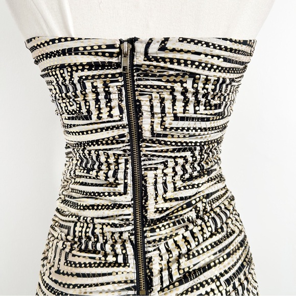 Y2K Vintage Bebe Addiction Gold Strapless Clubbing Micro Mini Dress Size XS - Picture 10 of 10